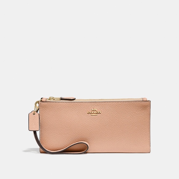 Coach Double Zip Wallet Nude Pink